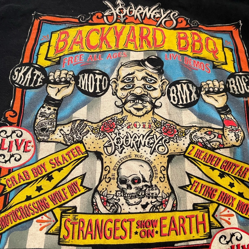 Vintage Journeys Kids size medium Backyard BBQ tour short sleeve t shirt Black